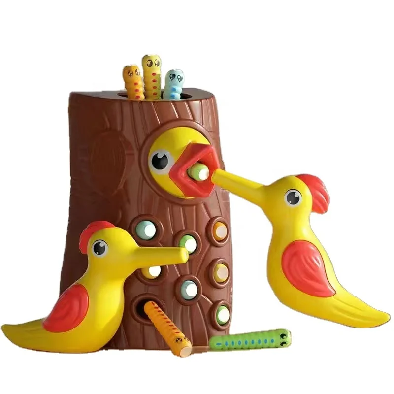 Woodpeckers Catch Bugs And Feed Bug Toys Magnetic Tabletop Toy Plastic Novelty Concentration Training Educational Toys For Baby