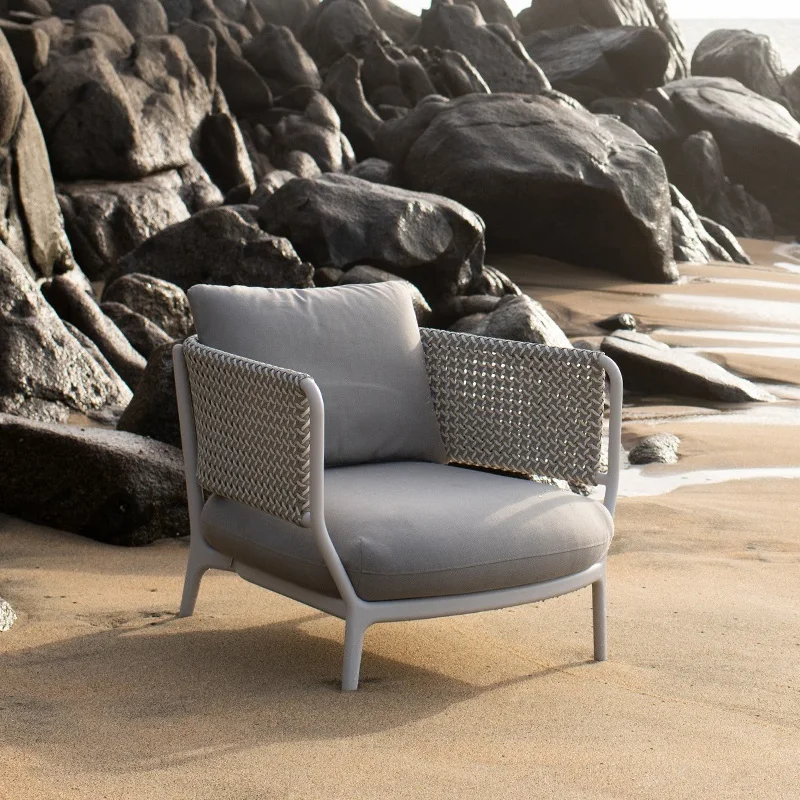 Nordic style outdoor sofa chair courtyard garden waterproof hotel beach furniture