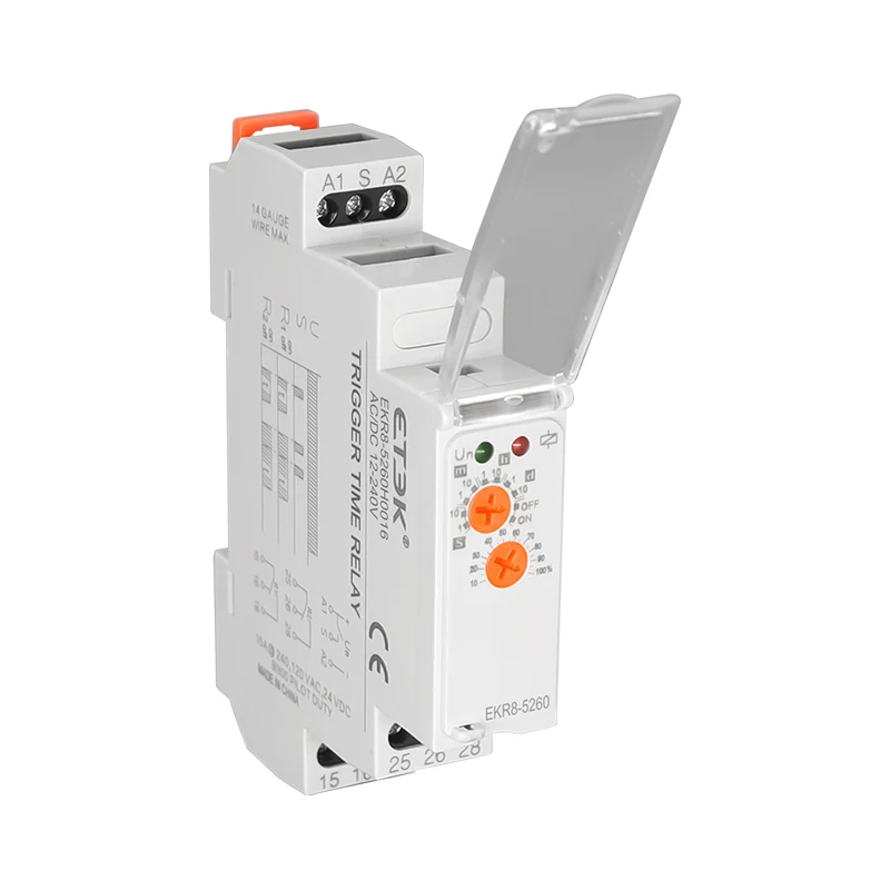 ETEK EKR8-5260H0016 Multi-function Time Relay DPDT 0.1S-10D 12-240VAC/DC 16A AUTO Low Power Multiperiod DPDT