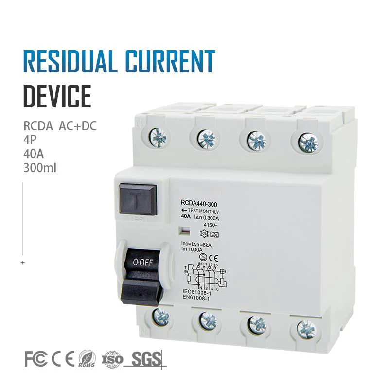 Professional Manufacturer supply RCDA463-300 Type A 4Pole 63Amps 300mA mcb rcd