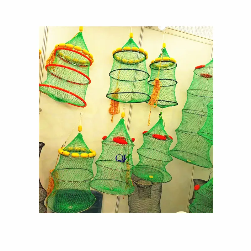 Floating Fishing Basket Collapsible Fishing Net Portable Nylon-mesh Coated Nylon Net Fishing Bait Storage Cage for Keeping Fish