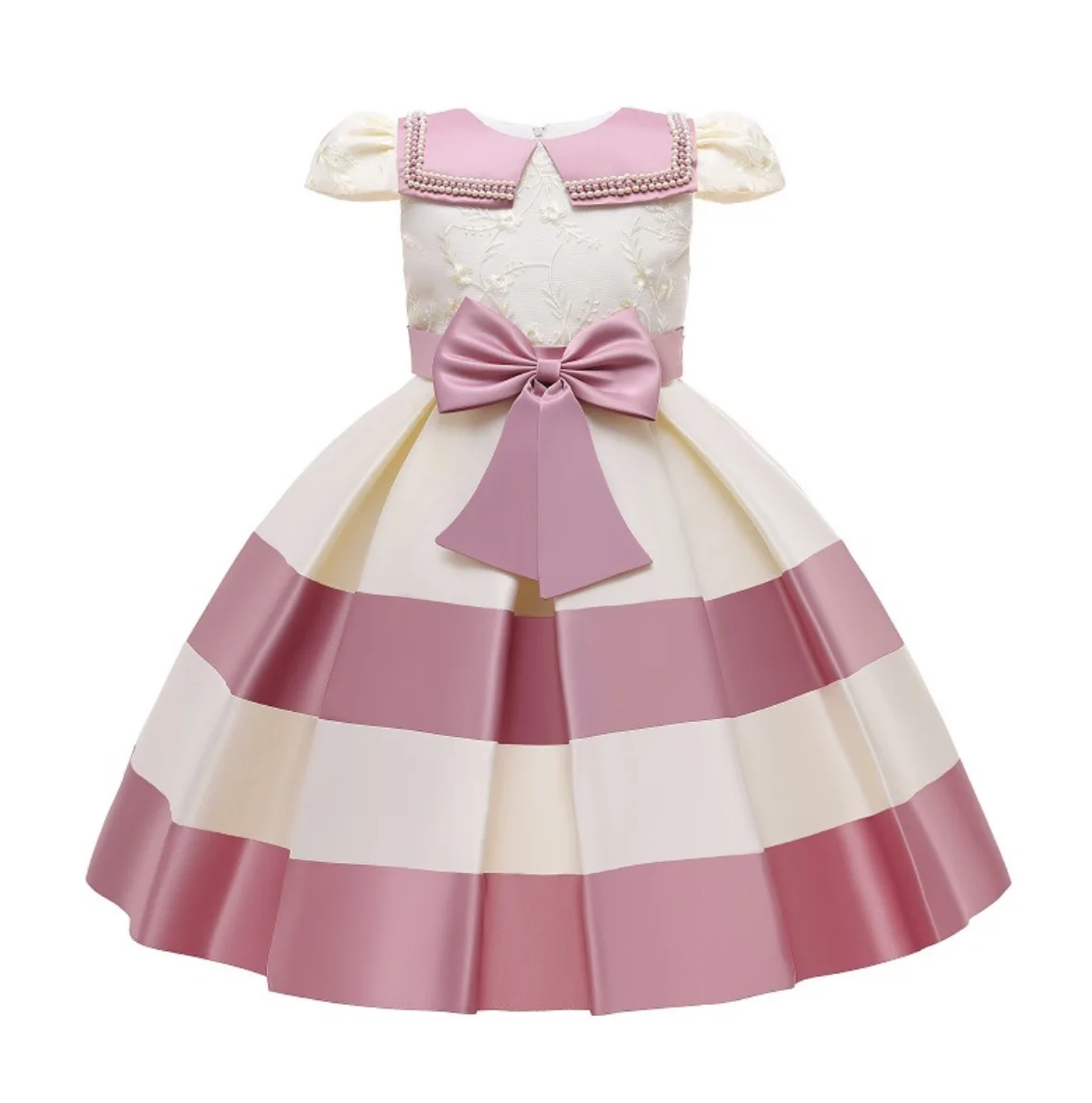 The unique design of the birthday evening bow tie children princess children dress satin dress for girls Christmas party
