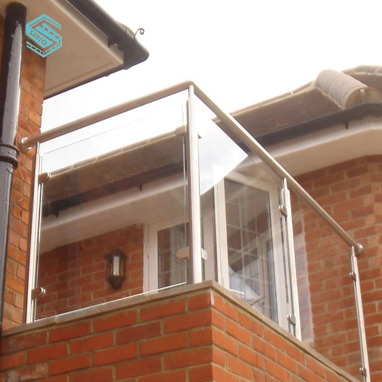 Residential tempered glass balcony railing design window safeguard balustrade stainless steel  deck fence