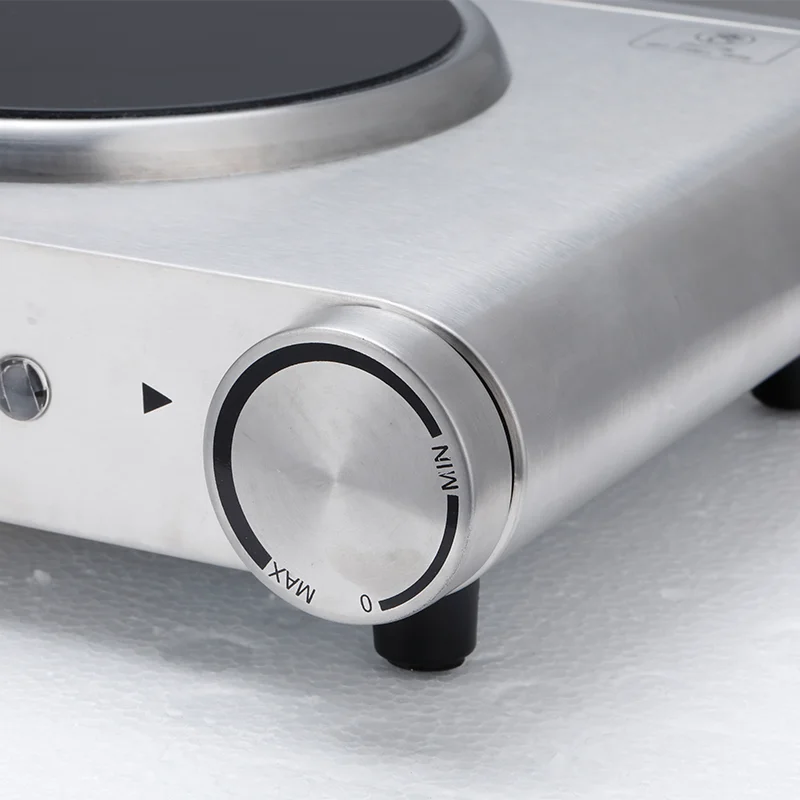 Best Quality Home Cooking 1200w Black Electric Portable 2 Burner Stove Without Gas Ceramic Cooktop Stove