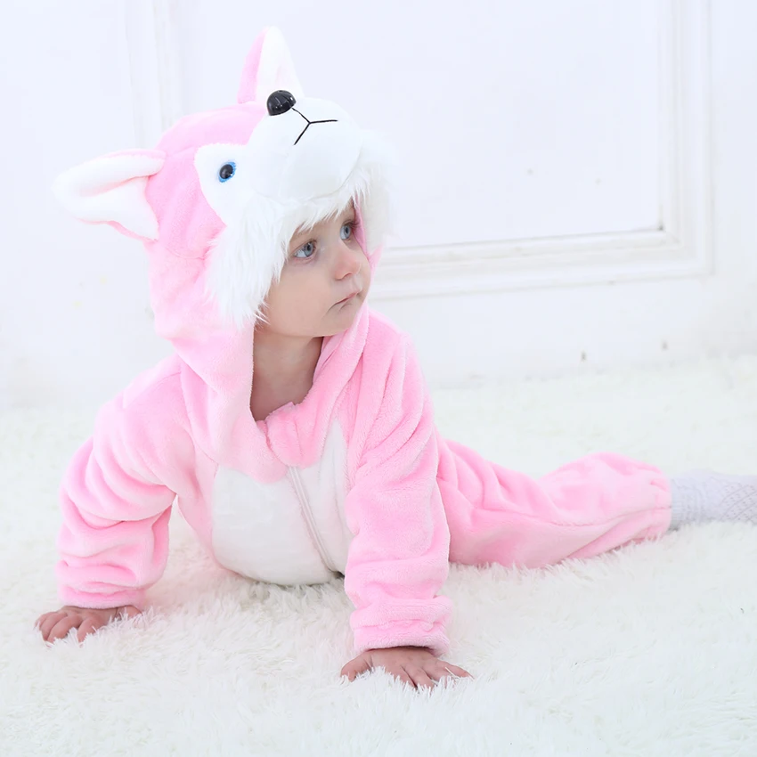 TONWHAR wholesale animal romper for baby unisex baby clothes newborn flannel onesie kids jumpsuit