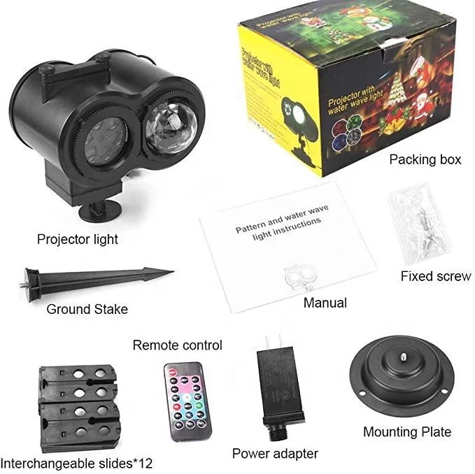 Portable Christmas Halloween Projector Lights 16 Slides 10 Colors LED Light with Remote Control for Indoor Outdoor