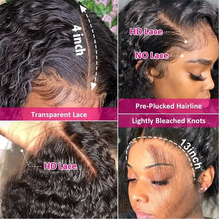 Lace Frontal Wig Vendors Wholesale Kinky Curly Transparent Lace Front Wigs For Black Women 100% Virgin Brazilian Human Hair Wigs