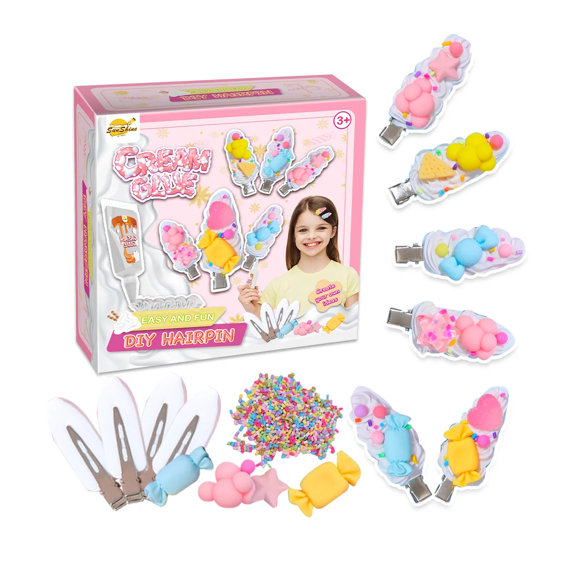 Custom Color Cream DIY Bobby Pin Suit Cream Glue Kit Icing Clay Slime Craft Glue Simulation