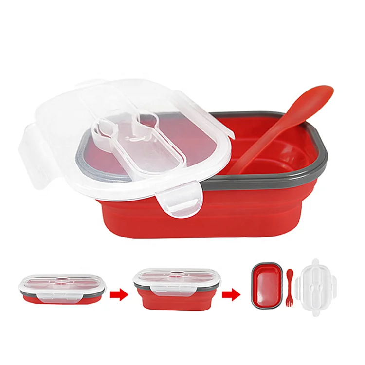Collapsible Silicone Food Storage Container, Durable Meal box For Kitchen, Bento Lunch Boxes