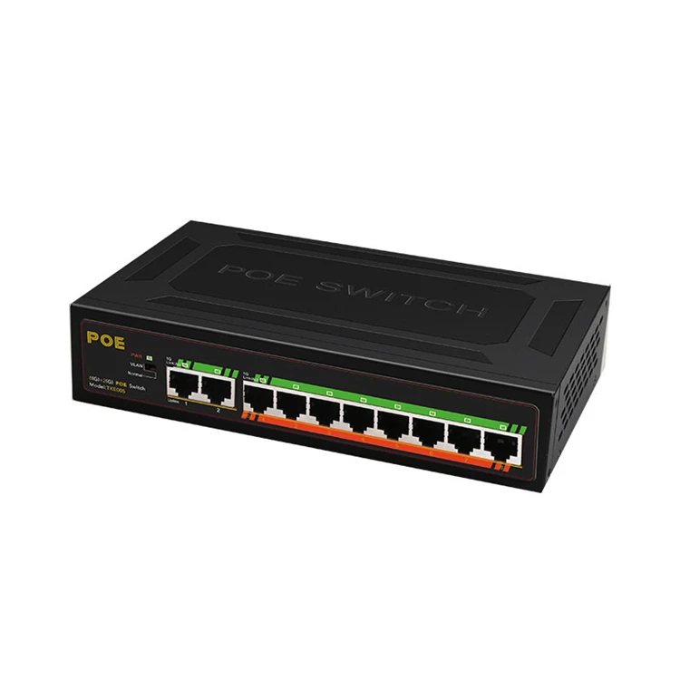 High Quality Durable Using Various 10 Port Gigabit PoE Switch 10/100/1000Mbps Industry Network POE switch