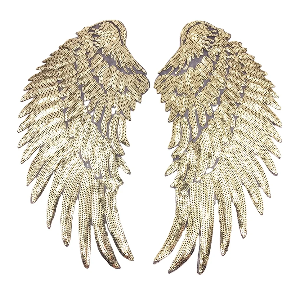 Wholesale wings patch back sequin embroidery patch