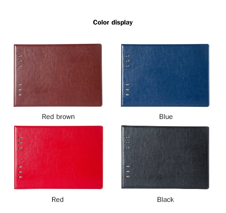 Hardcover Custom Notebook A4,Office Supplies Horizontal Business Leather Blank Loose Leaf Thick Writing Planner