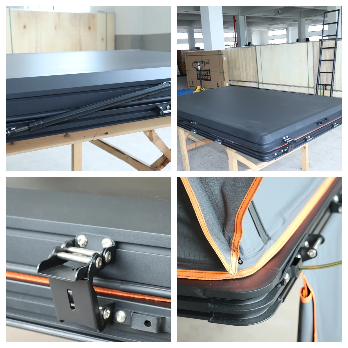 OEM 3-4 Person Triangle RTT Tent 4X4 Aluminum Waterproof Hard Shell Roof Top Tent for Camping