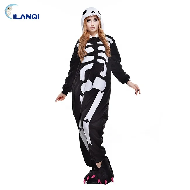 Оптовая продажа, костюм-комбинезон для Хэллоуина большого размера со скелетом и толстовкой
