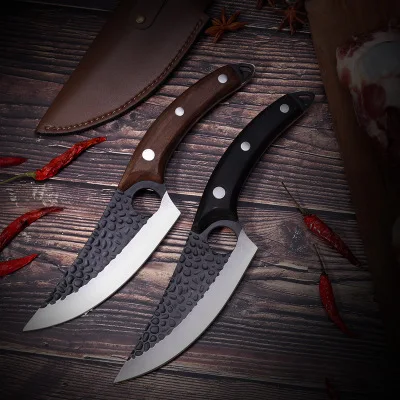 
Low MOQ High hardness blade handmade hammer carving knife for pig cattle sheep slaughtering 