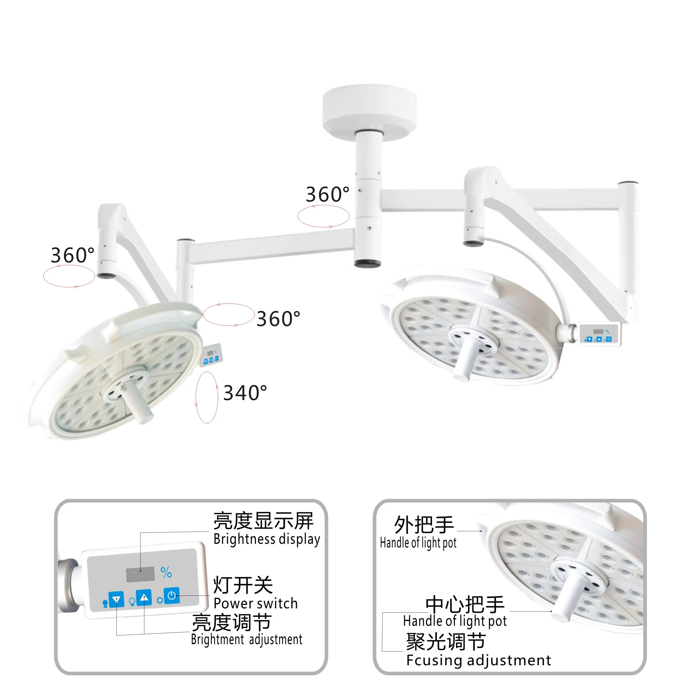 Chenwei Lightweight Flexible Convenient Lighting OED/ODM Electric Ceiling Operation Stable Balance Arms Positioning Lighting