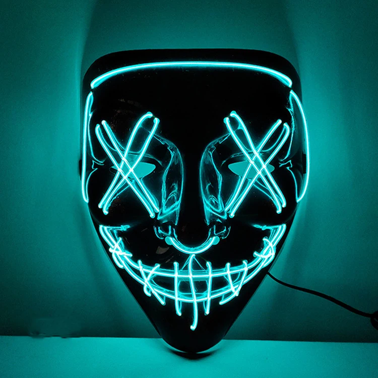 halloween glow mask custom ghost face led mask halloween glow in dark party favors home lights decoration face led mask