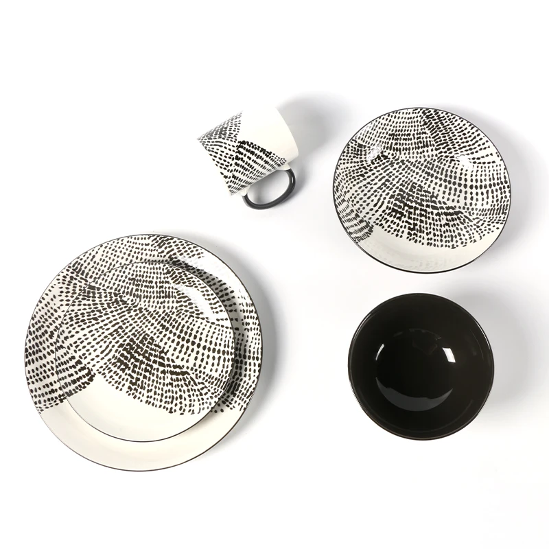 Wholesale Ceramic dinner plates set price 2022 new style porcelain dinner sets restaurant crockery dinnerwares