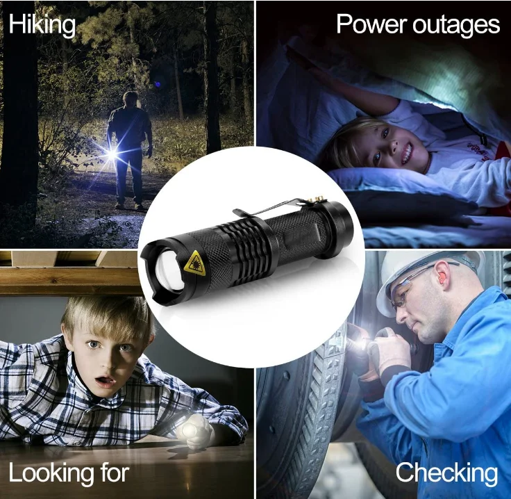 Pocket Light LED Flashlight Portable Waterproof 3W XPE Flash Torch Mini for Camping Hunting Outdoor