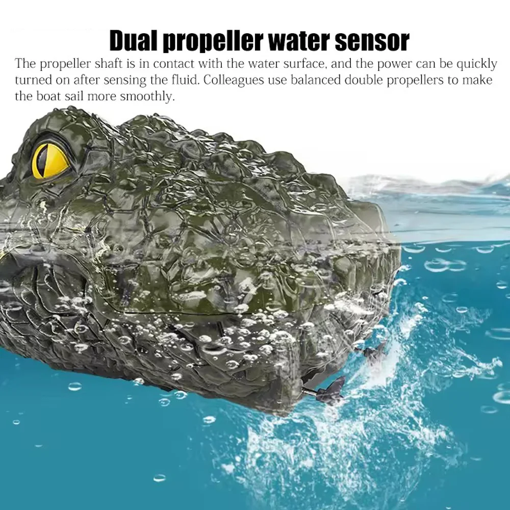 DC newest design 4 Channels Battery Operated Animal Boat 2.4G Crocodile RC Ship