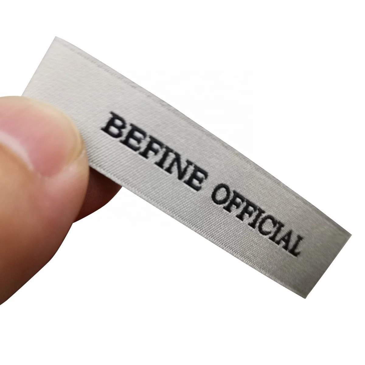 Cut Satin Ribbon Woven Labels Cloth Smooth Garment Labels Washable Machine Custom Made High Density Straight Machine Weaving