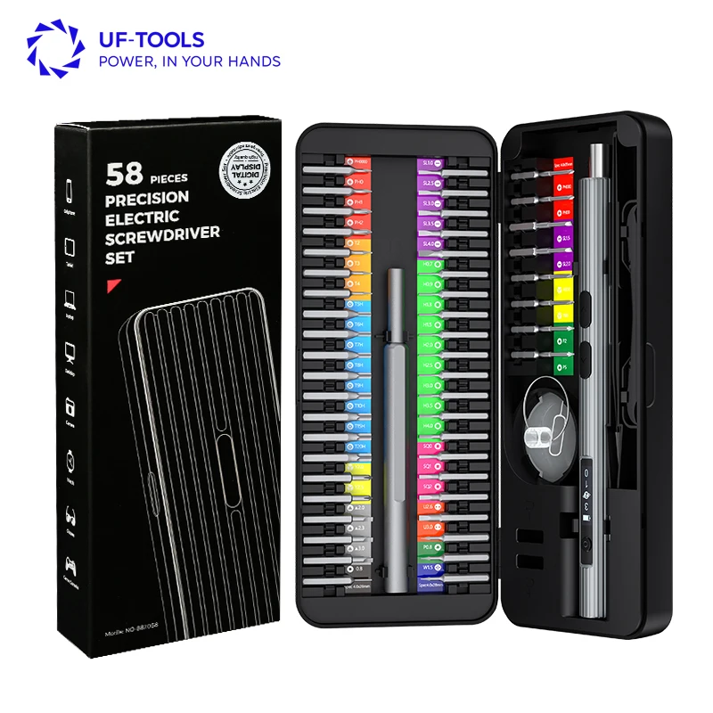 UFTOOLS 58-in-1 Precision Electric Cordless Screwdriver Set 50 Magnetic Bits Lithium Battery Power New Industrial Multipurpose