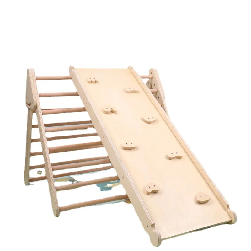 Popular Wooden baby indoor exercise practice climbing fun toy baby climber and slider