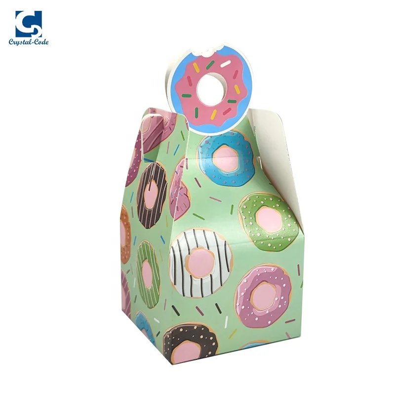 For Pastries Cookie Transparent Lid Package Macaroon Round White Boxes Brown Big Plastic Print Pastry Box