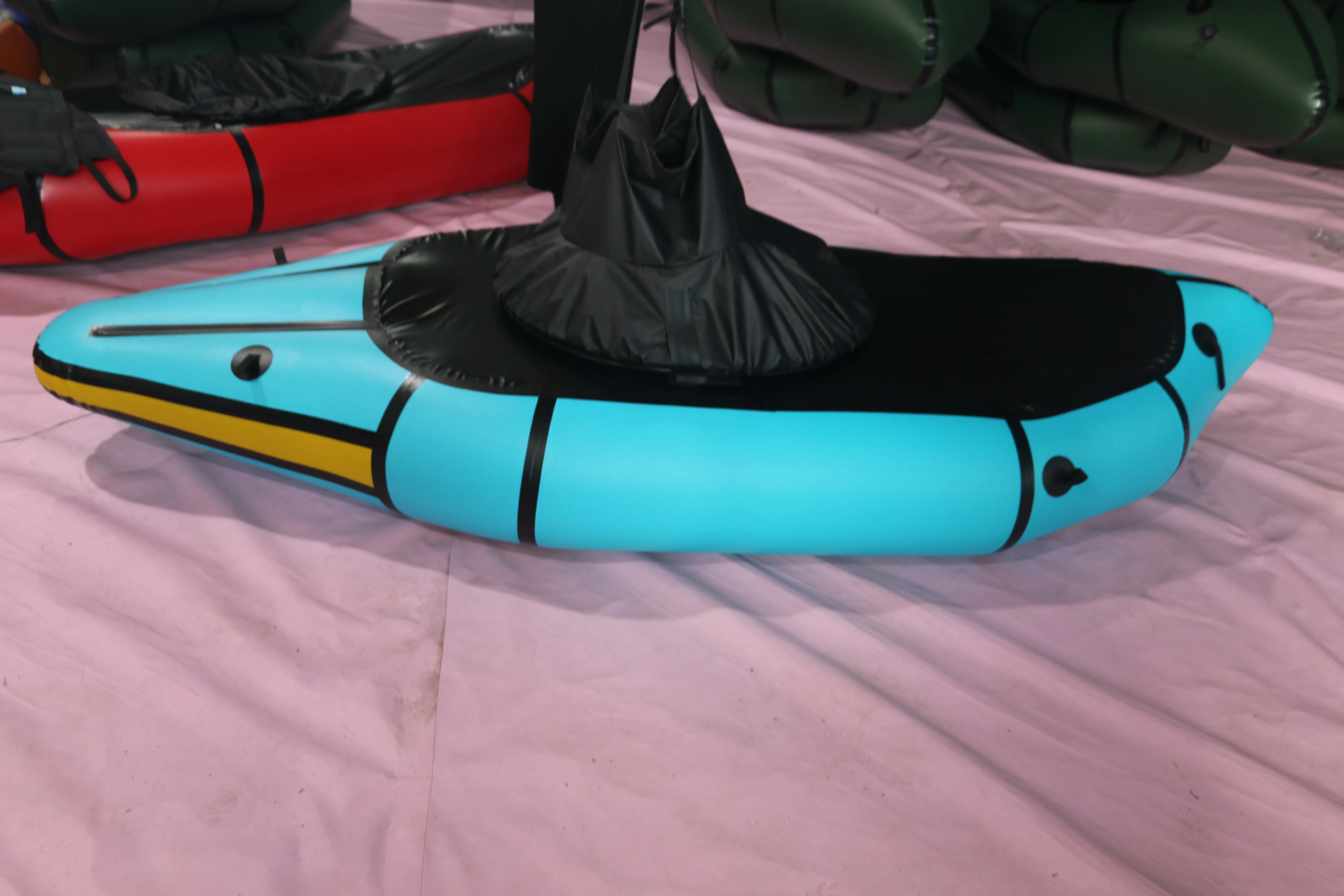 white water pack raft surfing kayak inflatable single pack raft