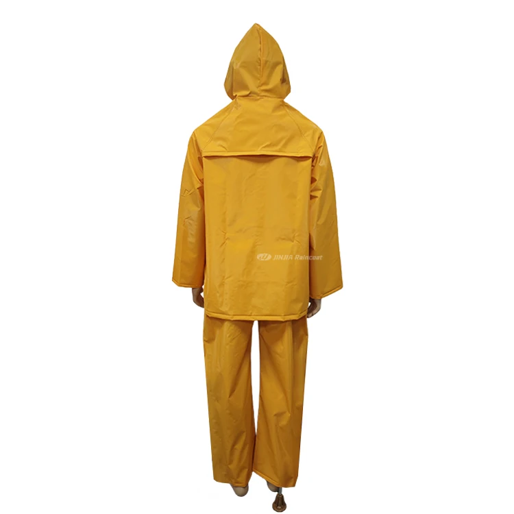 High Quality Heavy Duty 2 3 Piece Rain Coat Suit Gear Fishing Work Waterproof 100% New Pvc Polyester Raincoat