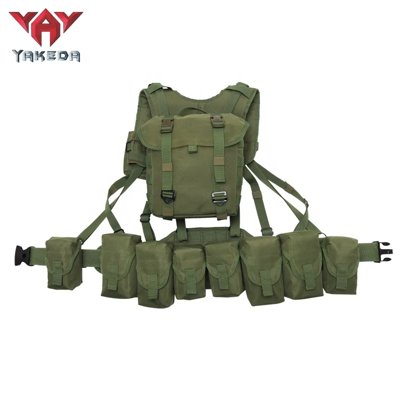 Preorder Yakeda OD Green Combo Patrol Belt Load Bearing Battle Belt With Harness and Pack Tactical Equipment
