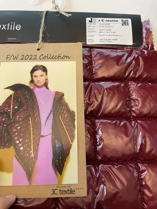 PLain 100% nylon Quilted fabric /  garment padding material