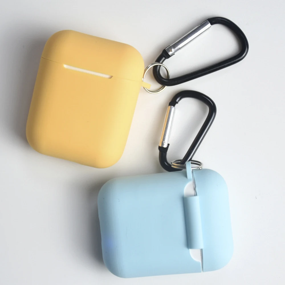 
2020 Keychain Protective Cover Skin For AirPod Case 2 &1 Soft Airpods 1/2 Silicone Case For 