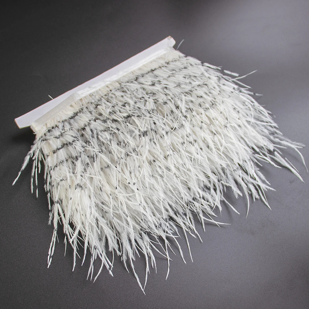 2024 new trend black dot fashion ostrich feathers wholesale ostrich feathers tassel haute couture clothing accessories