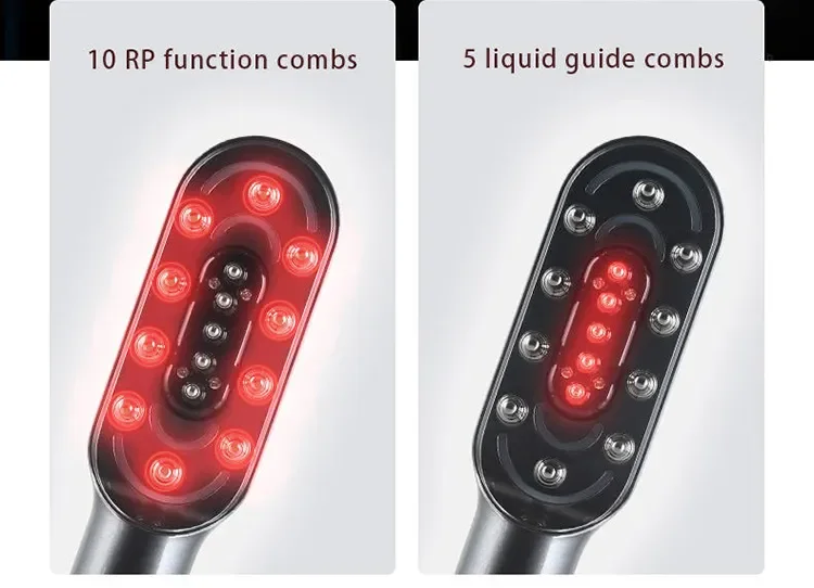 hair loss treatment  650nm red light therapy electric diode tonic brush vibration scalp laser hair growth comb