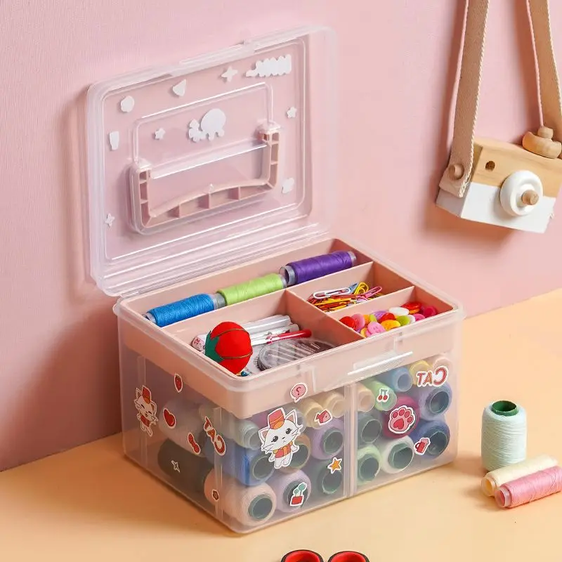 Convenient Large Capacity Multi-Layer Sewing Organizer with Dustproof Design