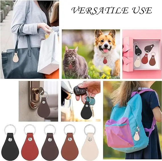 Hot Sales High Quality RFIDNFC Custom PU Leather Keychain DIY Car Pendant Gift Personalized customization Engraving Logo Keyring