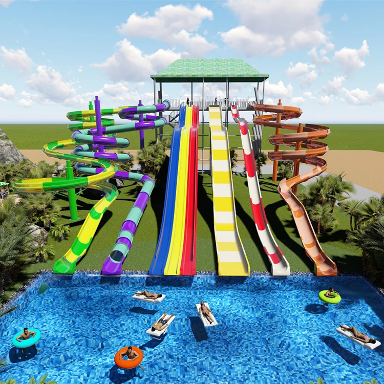 Factory Cheap Price Decoration Of Water Park Octopus Slide Water Trampoline With Slide Lake