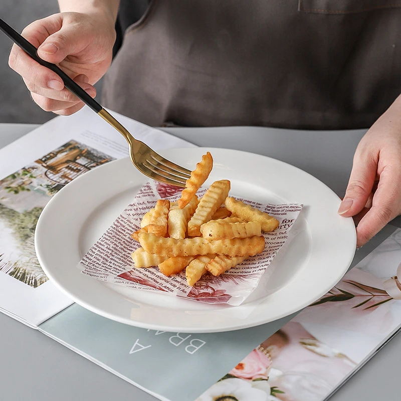 Hot Selling Bulk White Bone Ceramic Dinner Plate Modern Round Design Weddings Parties Style Versatile Packaging