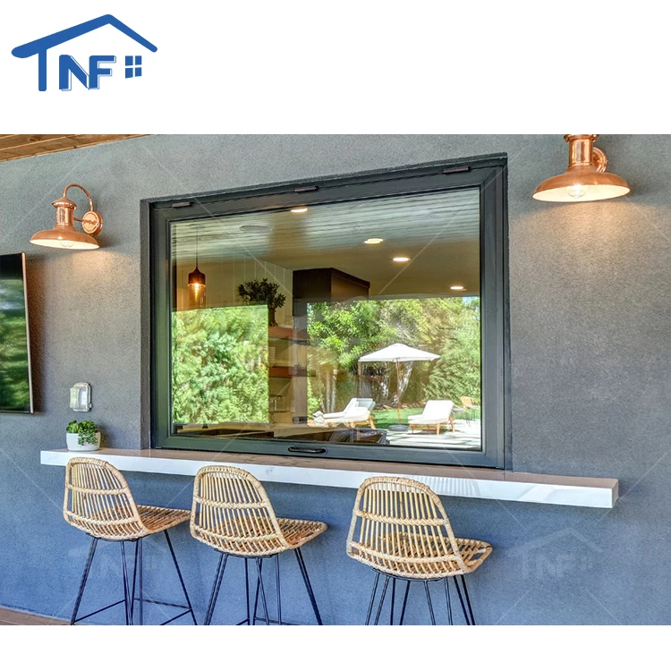 Aluminum frame double glass high quality home crank out swing awning window