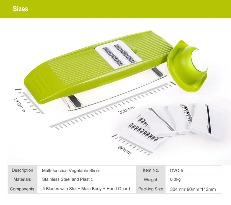 Shule Hand Operated Vegetable Slicer Cutter Food Chopper Kitchen Tools Adjustable Multifunction Mandoline Slicer