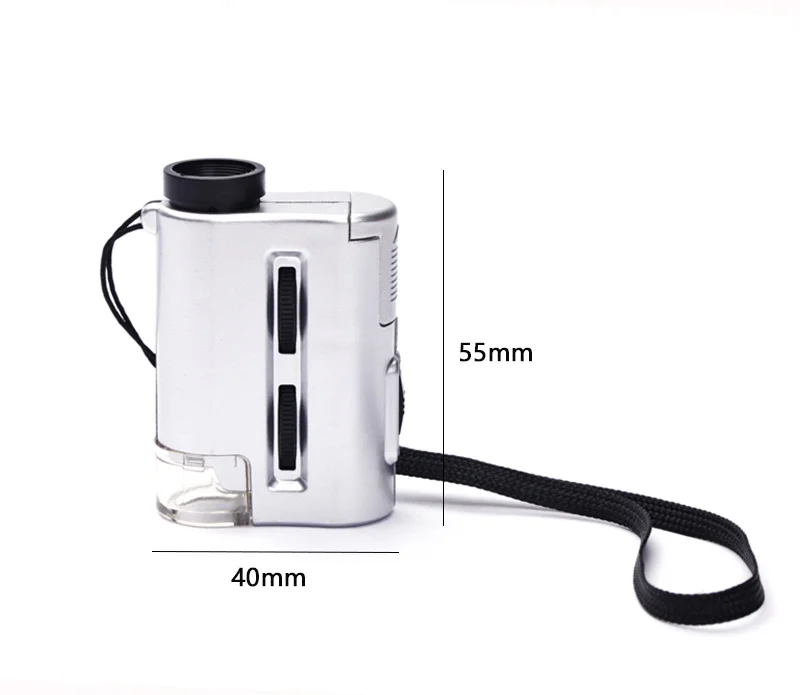 Portable 30X-60X Focusing Zoom Multifunctional Hand-held LED Lighting Optical Microscope For Identification Of Gemstones