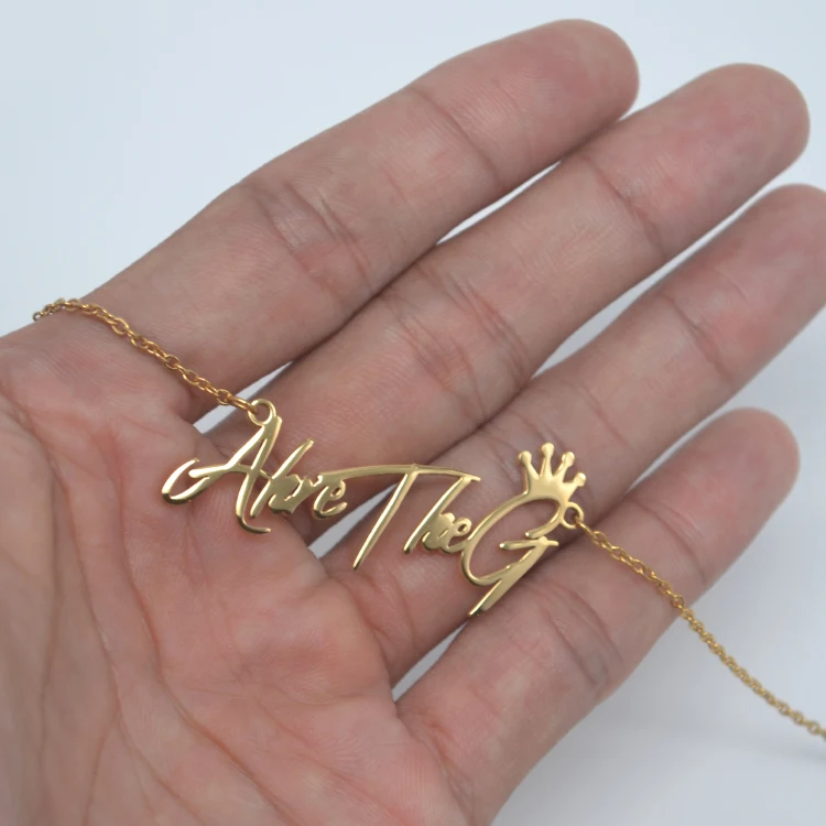 Custom Gold Plated Stainless Steel Personalized My Name Necklace