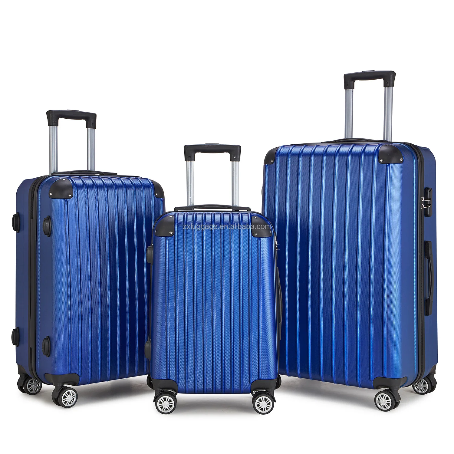 Abs Trolley Luggage Carry On Suitcase Sets Anti Theft Travel Trolley Bags 3 Pcs Suitcase with  Luggage Corner Protectors