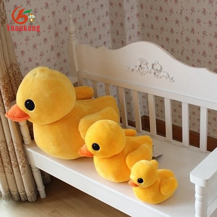 Stuffed Animal Good Stuff Push Big Yellow Duck Singing Plush Duck Toy With Sound