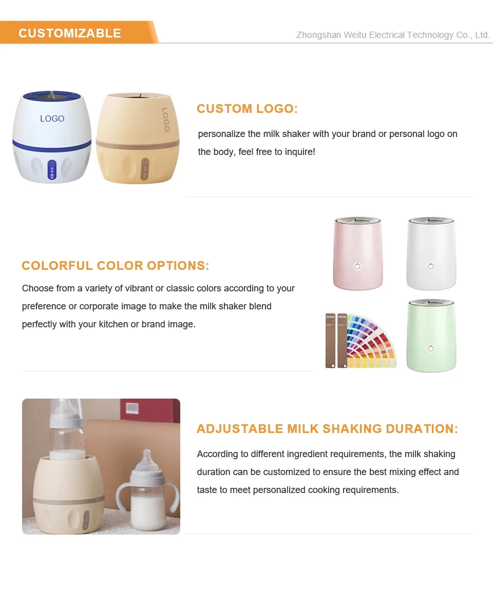 Portable Electric Infant milk Mixer Machine Baby Bottle Shaker for Babies Formula Powder and Almond Products Baby Bottle Milk Sh