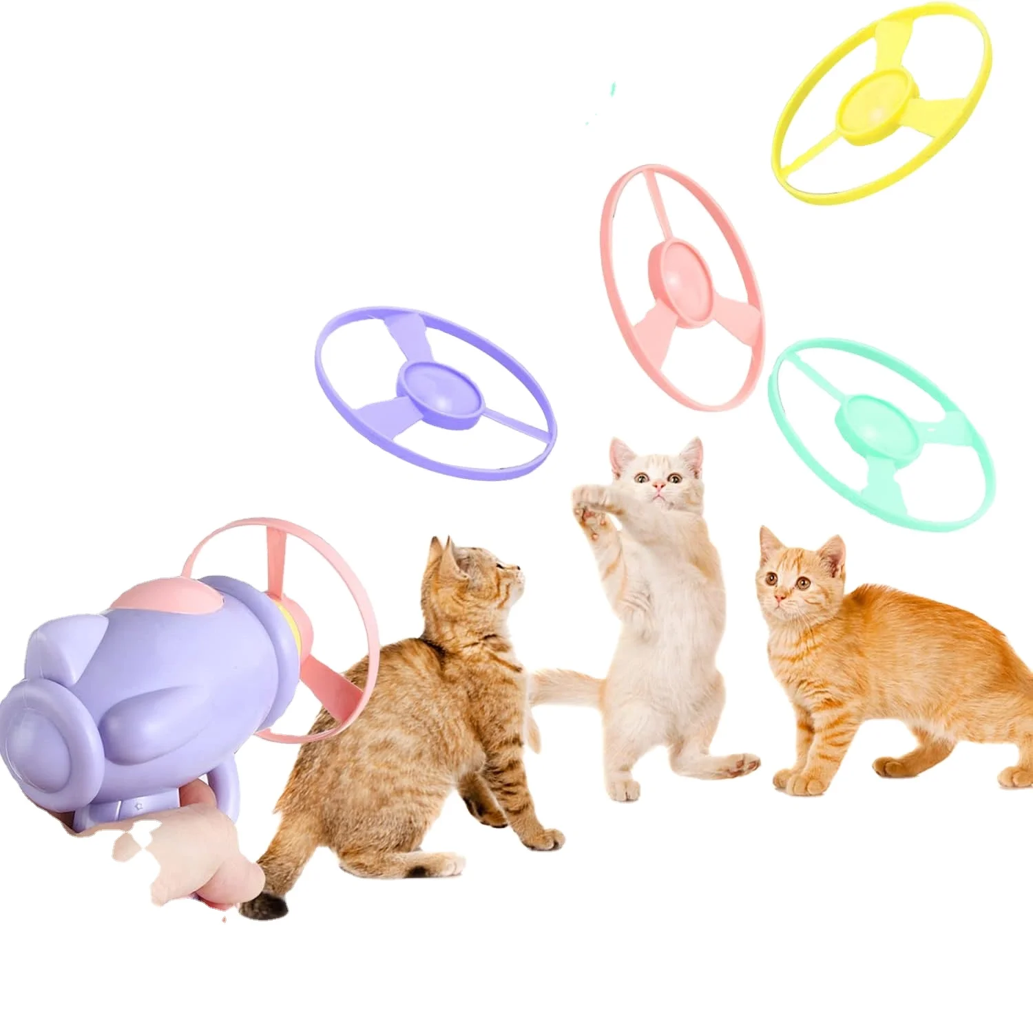 2023 Best Seller Fun Cat Fetch Toy with Colorful Flying Propellers Set Pet Interactive Toys for Dog Cat Hunting training