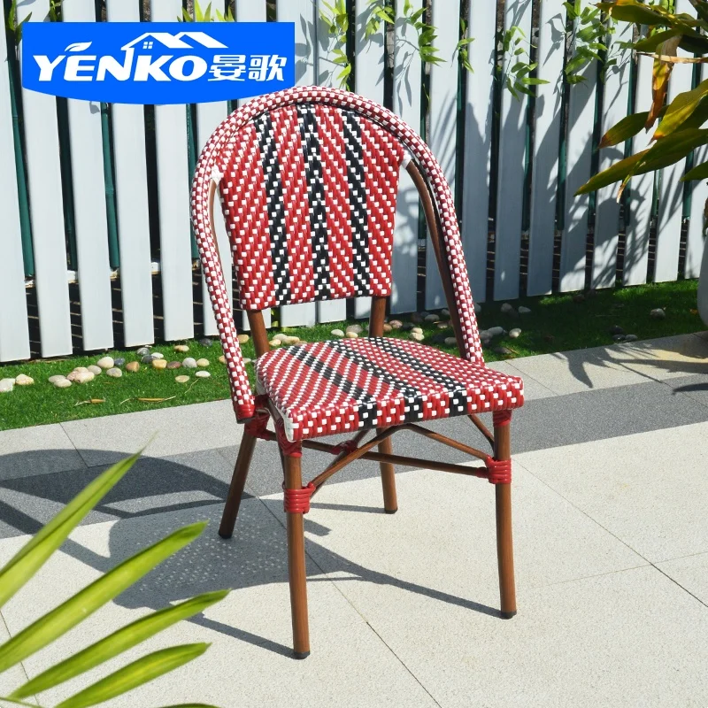 Bistro bamboo garden rattan chair outdoor furniture dining table and chairs set patio garden furniture outdoor