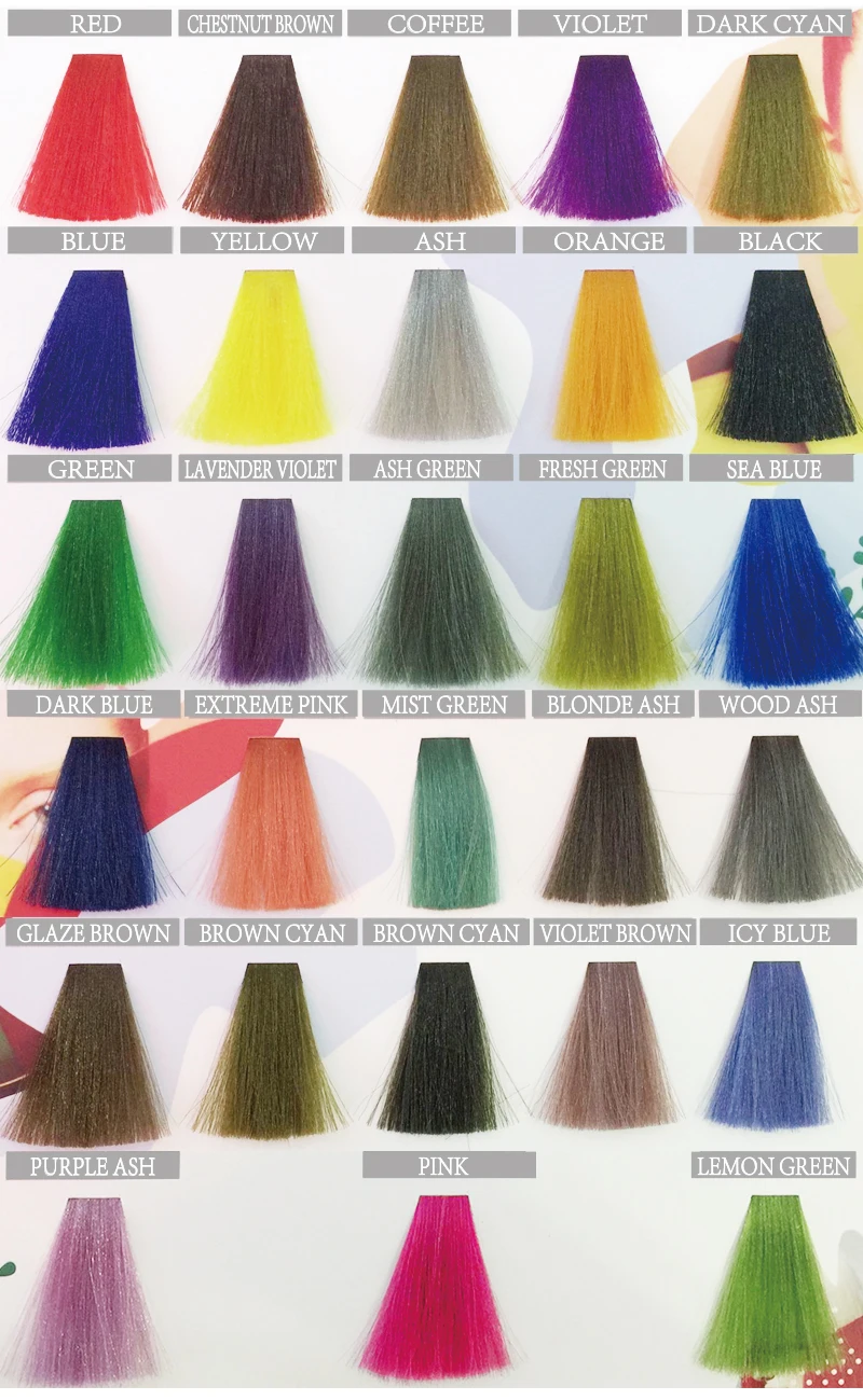 Factory Wholesale Organic Ammonia Free Semi Permanent Hair Dye Colour Popular Acid Hair Manicure Color