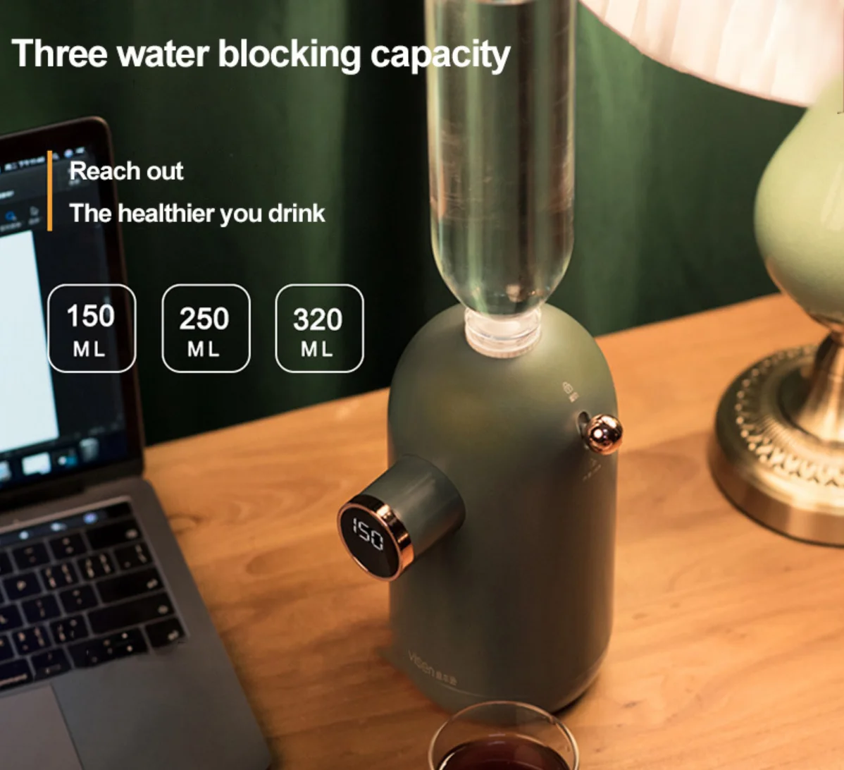 1600W Portable Mini Instant Hot Water Dispenser Home Desktop Retro Automatic Water Dispenser Outdoor Travel Pocket Water Heater